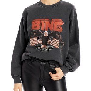 Anine Bing Vintage Eagle Graphic Print Crewneck Sweatshirt